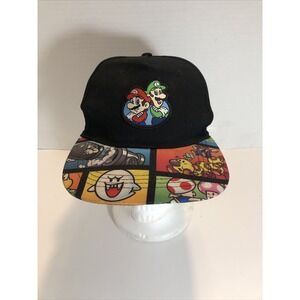 Official Nintendo Super Mario Bros Youth Sized Adjustable Snapback Hat Cap Black